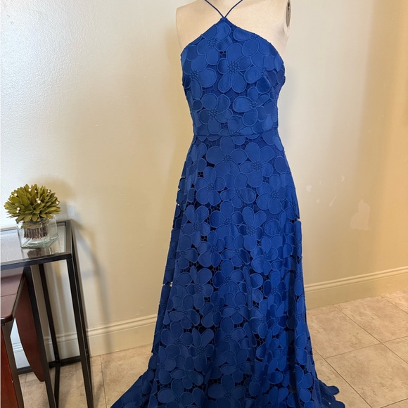 badgley mischka royal blue dress Two-Piece Bridesmaid Dress Royal Blue Skirt with Lace Separate Top –  loveangeldress main image 1